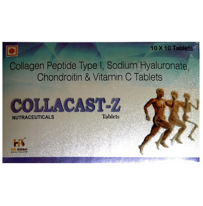 Collacast-Z Tablet with Collagen Type I, Sodium Hyaluronate, Chondroitin & Vitamin C