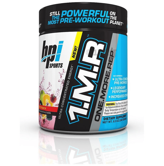 BPI Sports 1MR One More Rep Ultra Concentrated Energy Supplement Powder Fruit Punch