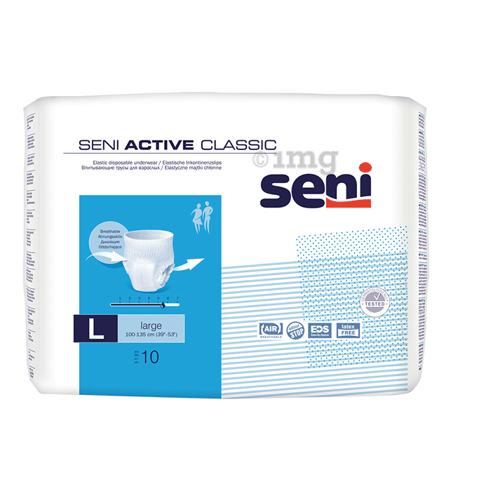 Seni Active Classic Elastic Disposable Underwear Large