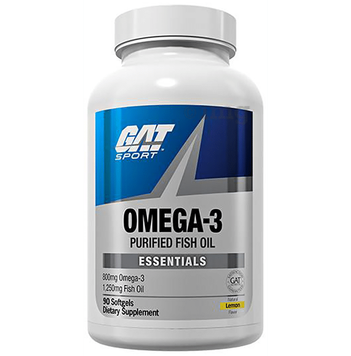 GAT Sport Omega 3 Purified Fish Oil Softgels Lemon