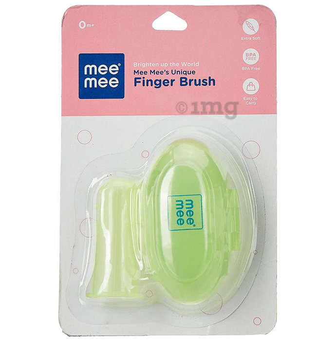 Mee Mee Unique Finger Brush with Cover Green