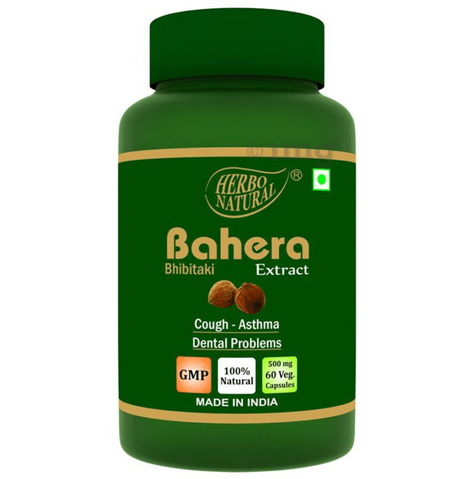 Herbo Natural Bahera (Bhibitaki) Extract 500mg Veg Capsule