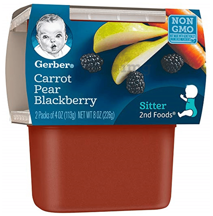 Gerber Sitter 2nd Food (113gm Each) Carrot Pear Blackberry