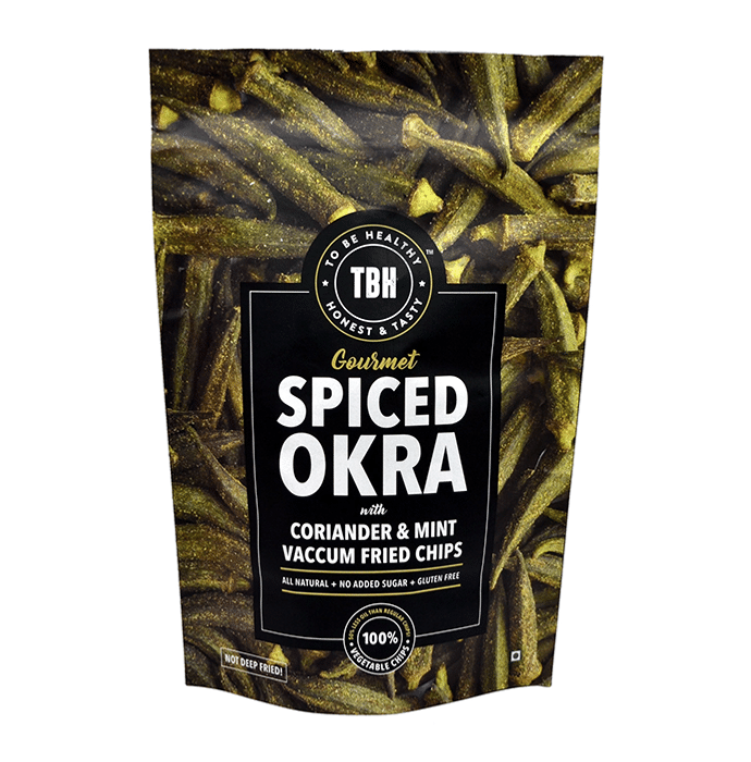 TBH Spiced Okra with Coriander and Mint Vaccum Fried Chips