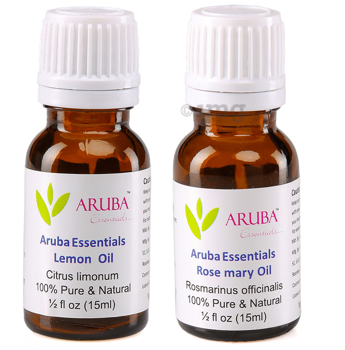 Aruba Essentials Combo Pack of Lemon Oil & Rose Mary Oil (15ml Each)