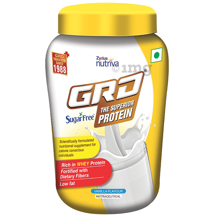 GRD Whey Protein with Fibres | Sugar Free | Flavour Powder Vanilla