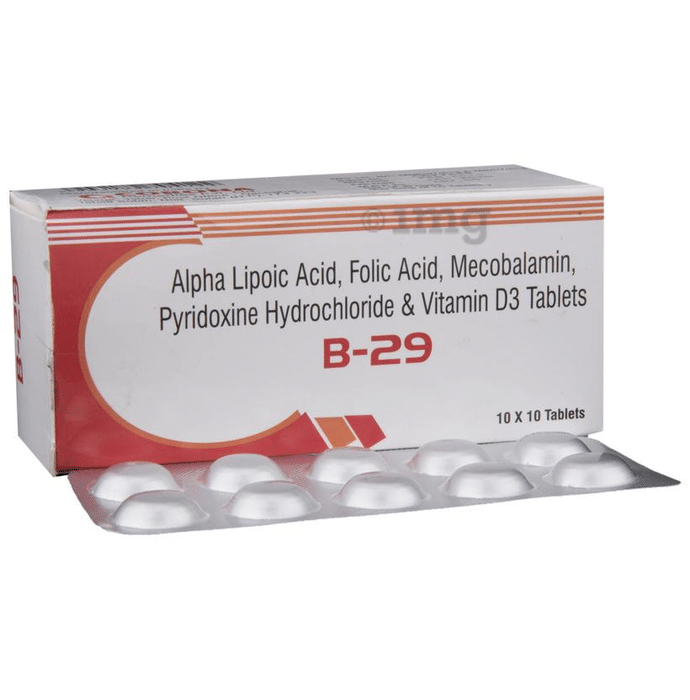 B 29 Tablet with ALA, Folic Acid, Mecobalamin, Pyridoxine & Vitamin D3