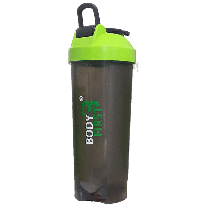 Body First Protein Shaker Bottle with Blending Ball (700ml) Black and Green
