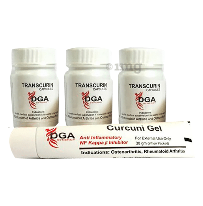 DGA Synergy Transcurin Capsule (3 units) with Curcuni Gel combo - 1 month pack
