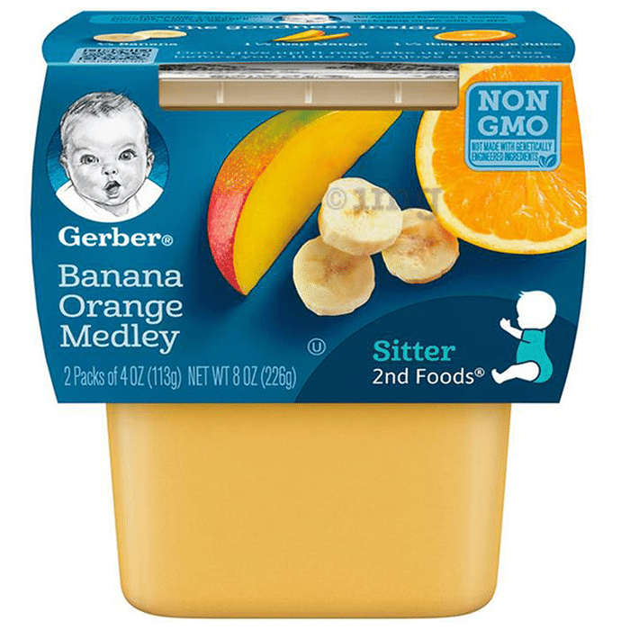 Gerber Sitter 2nd Food (113gm Each) Banana Orange Medley