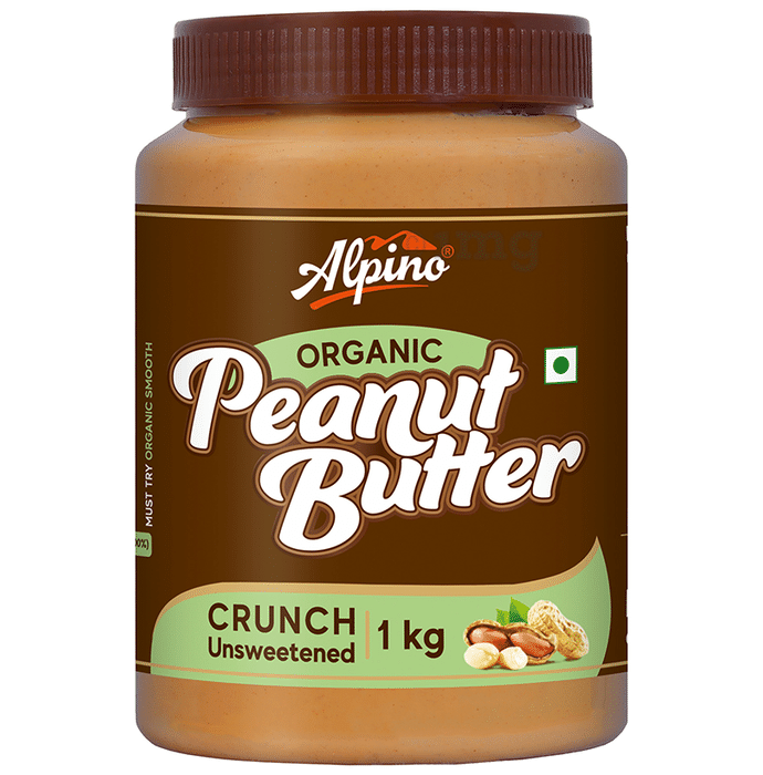Alpino Organic Crunch Unsweetened Peanut Butter (1kg Each)