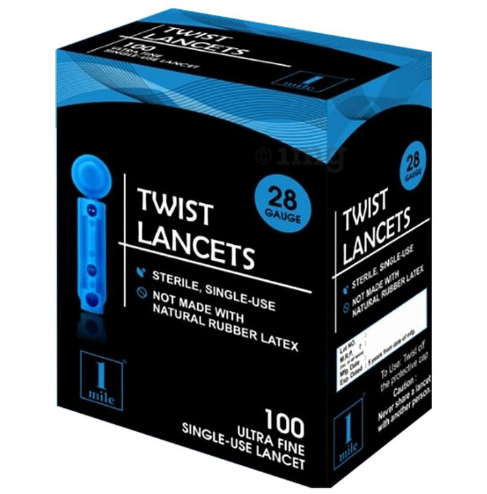 1Mile Blue Round Twist Lancets (Only Lancets)
