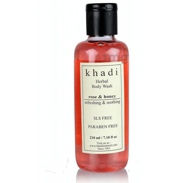 Khadi Herbal Rose & Honey Bath Refreshing SLS Paraben Free Body Wash