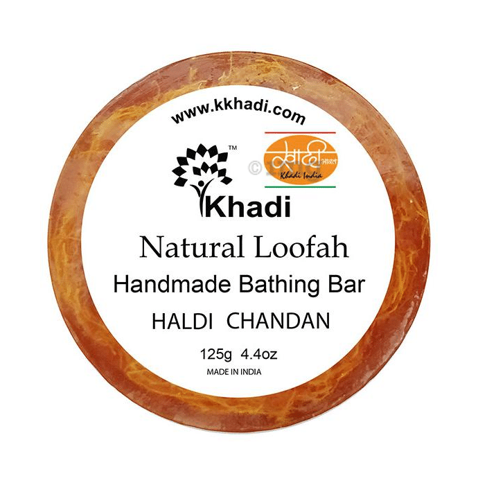 Khadi India Haldi Chandan Natural Loofah Handmade Bathing Bar