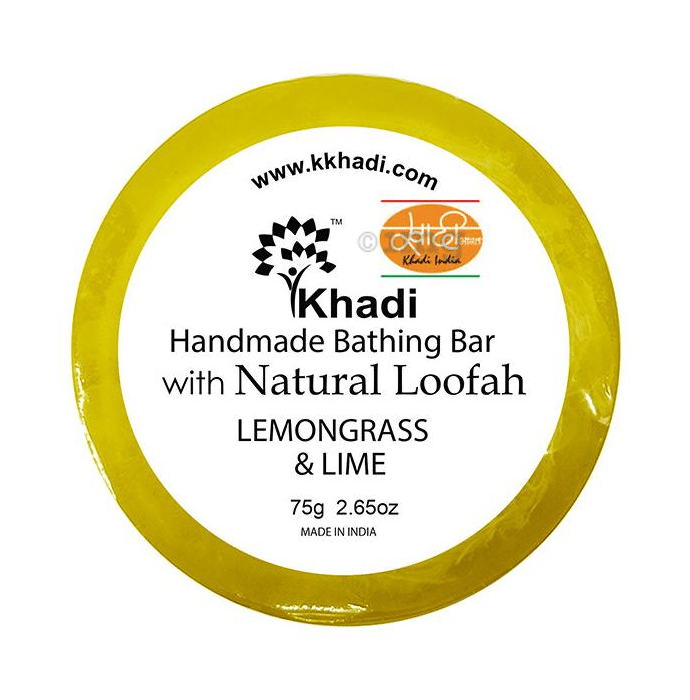 Khadi India Lemongrass & Lime Natural Loofah Handmade Bathing Bar
