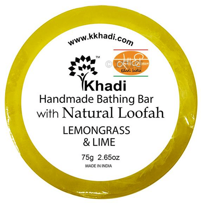 Khadi India Lemongrass & Lime Natural Loofah Handmade Bathing Bar