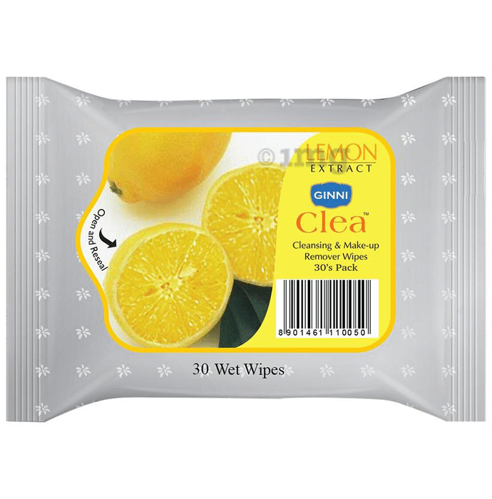 Ginni Clea Cleansing & Make-Up Remover Wipes Lemon Extract