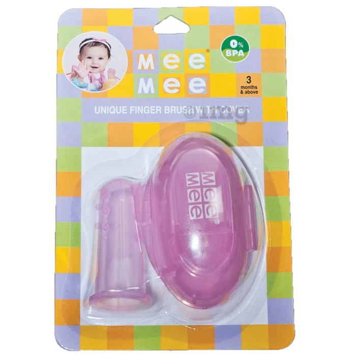 Mee Mee Unique Finger Brush with Cover Pink