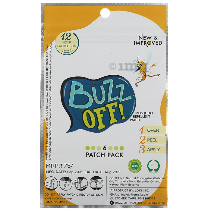 Buzz Off! Mosquito Repellent Patch - Travel Pack Lemon