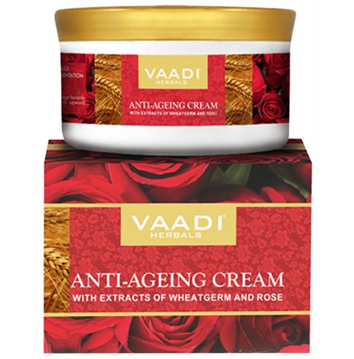 Vaadi Herbals Value Pack of Anti-Ageing Cream with Extracts of Almonds, Wheatgerm and Rose
