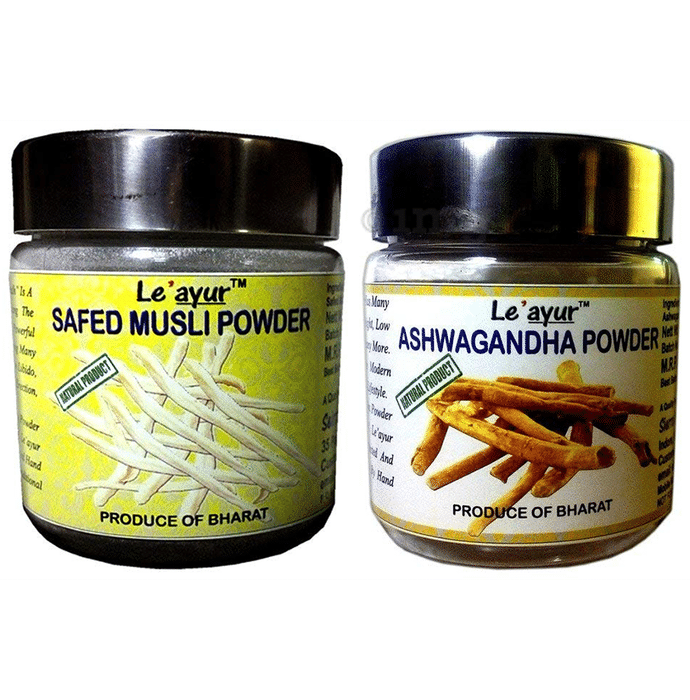 Le' ayur Combo of Safed Musli & Ashwagandha Powder (100g Each)