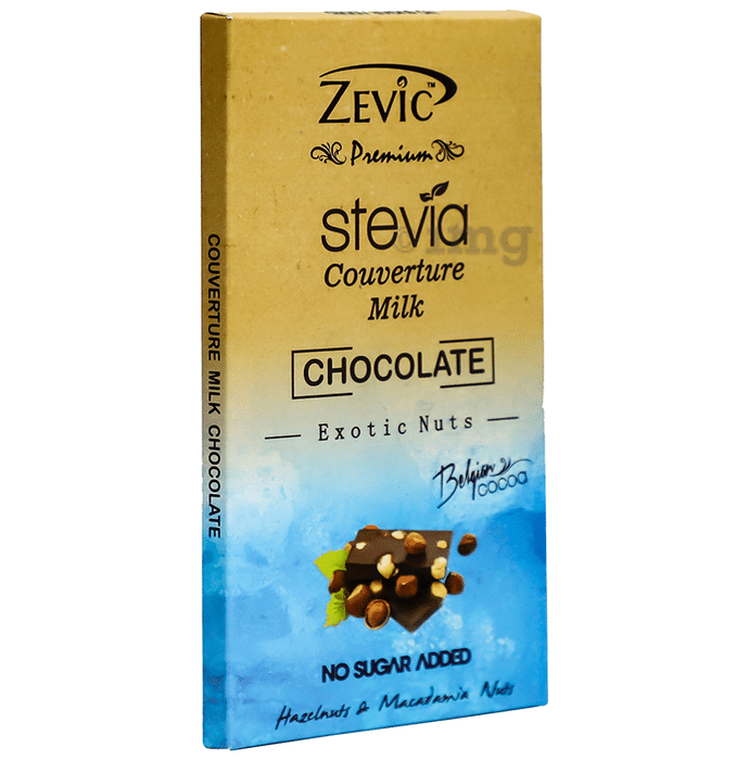 Zevic Milk Couverture Chocolate with Stevia- Macadamia & Hazelnut