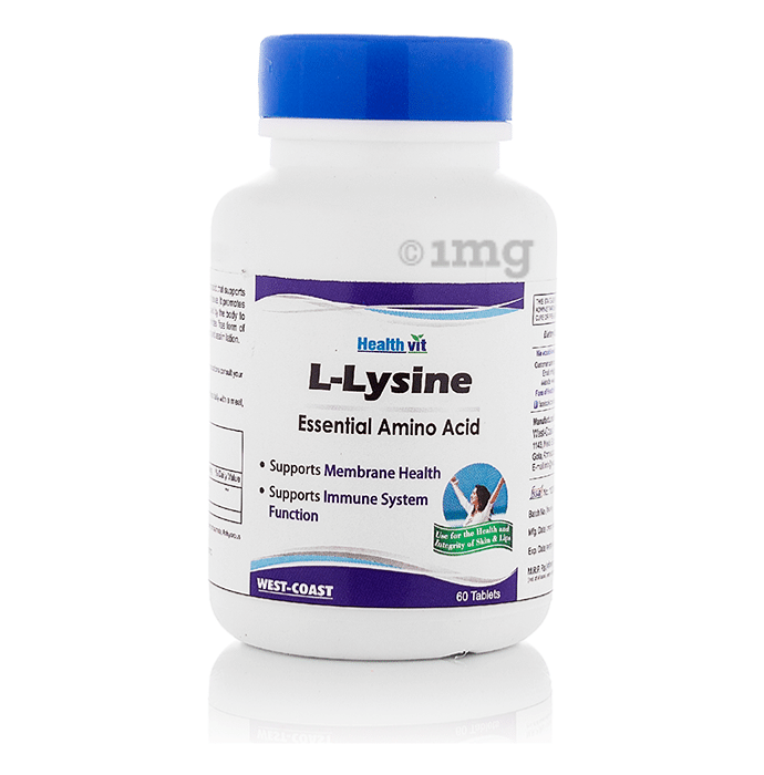 HealthVit L- Lysine 500mg | For Membrane Health & Immune System | Tablet