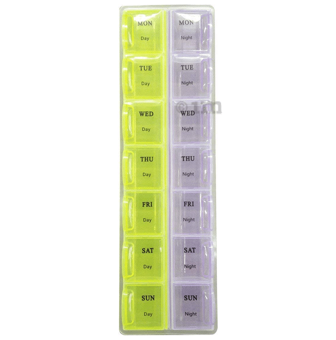 Krivish Premium Quality 14 Compartment Pill Reminder Day and Night