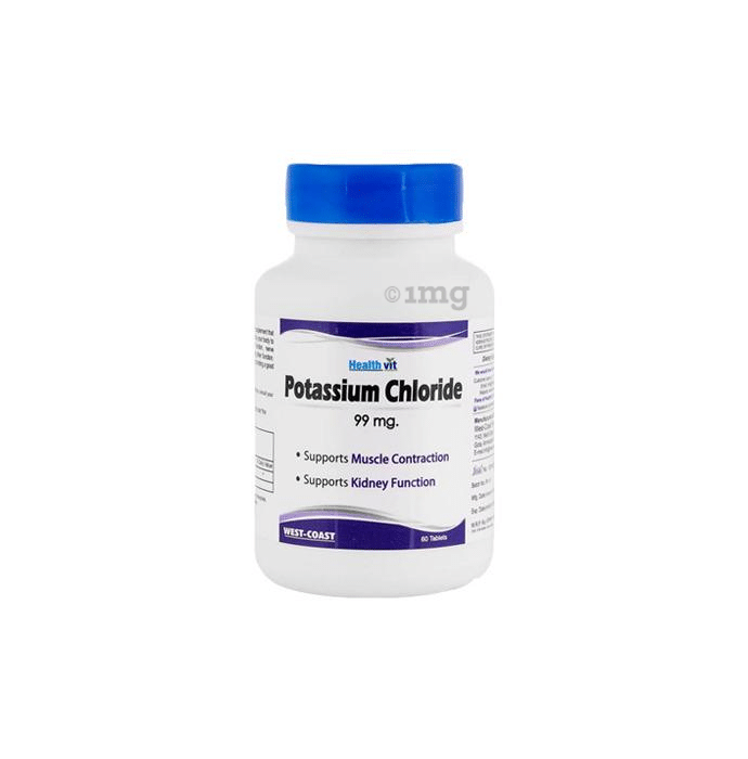 HealthVit Potassium Chloride 99mg | For Muscle Contraction & Kidney Function | Tablet