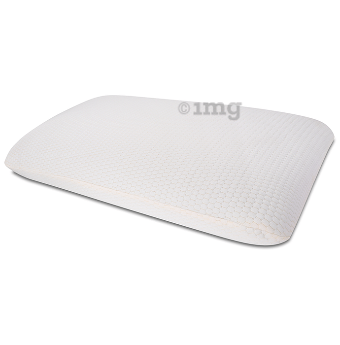 Sleepsia Standard Memory Foam Infused Gel Pillow XL Off White Grid Fabric