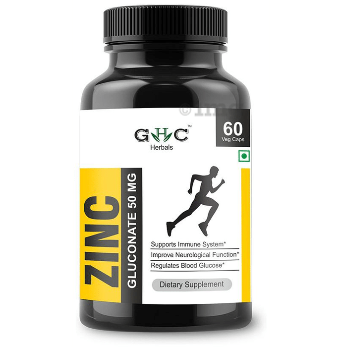 GHC Herbals Zinc Gluconate 50mg Veg Capsule