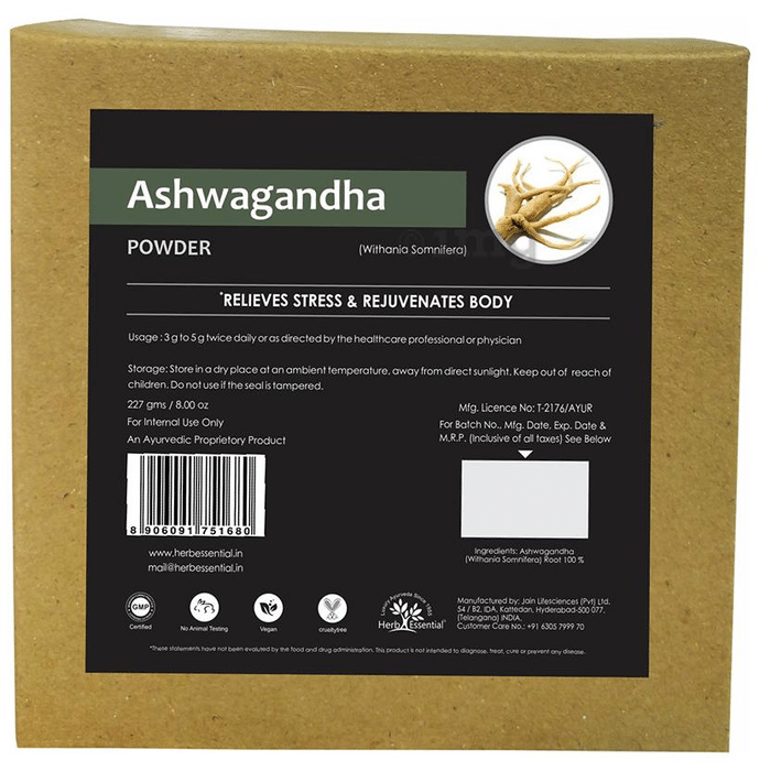 Herb Essential Ashwagandha (Withania Somnifera) Root Powder