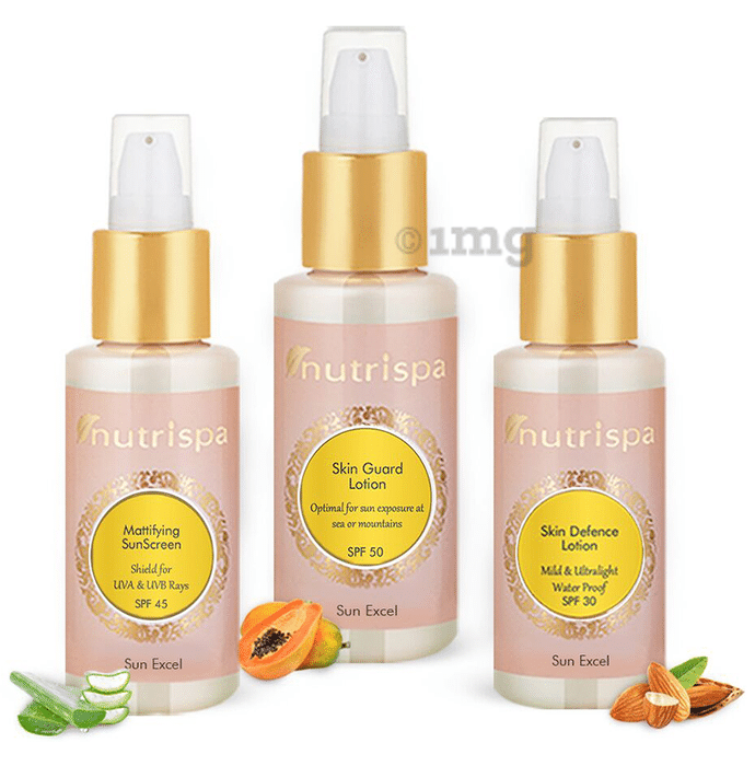 Nutrispa Combo Pack of Sun Excel Mattifying Sunscreen, Skin Guard Lotion & Skin Defence Lotion