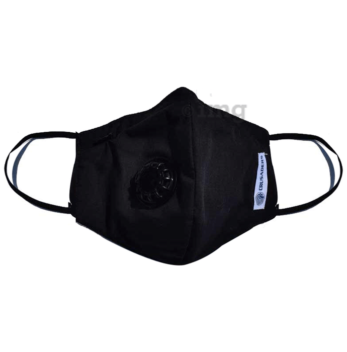 Crusaders Washable Marathon Mask N99 + Carbon 4 Layer Filter Black