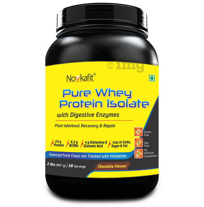 Novkafit Pure Whey Protein Isolate with Digestive Enzymes Chocolate