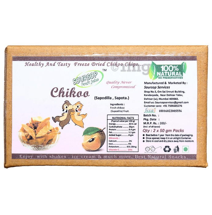 Soursop Dried Chikoo Chips (50gm Each)