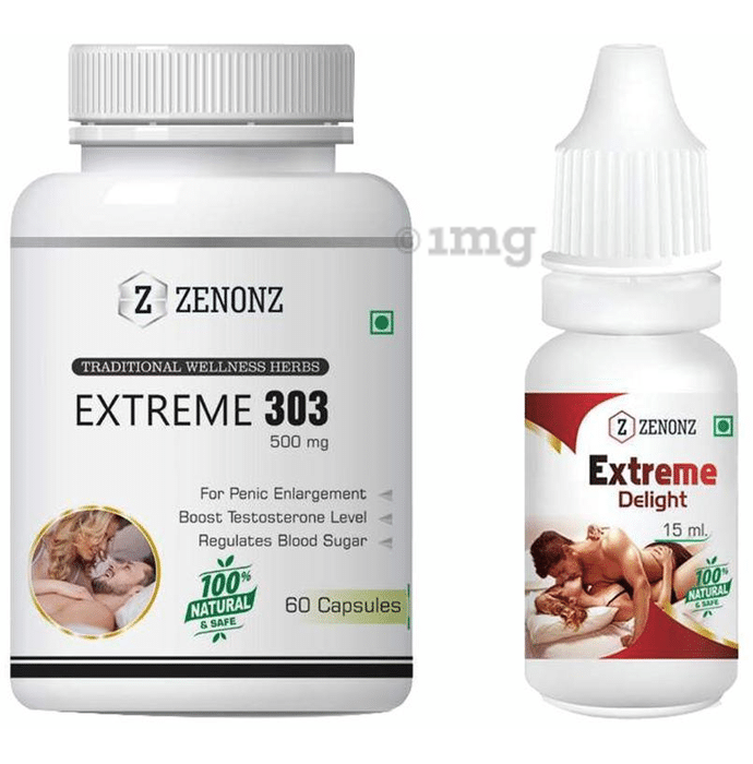 Zenonz Combo Pack of Extreme 303, 60 Capsules & Extreme Delight 15ml