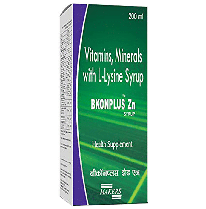 Bkon Plus Zn Vitamin, Minerals with L-lysine Syrup
