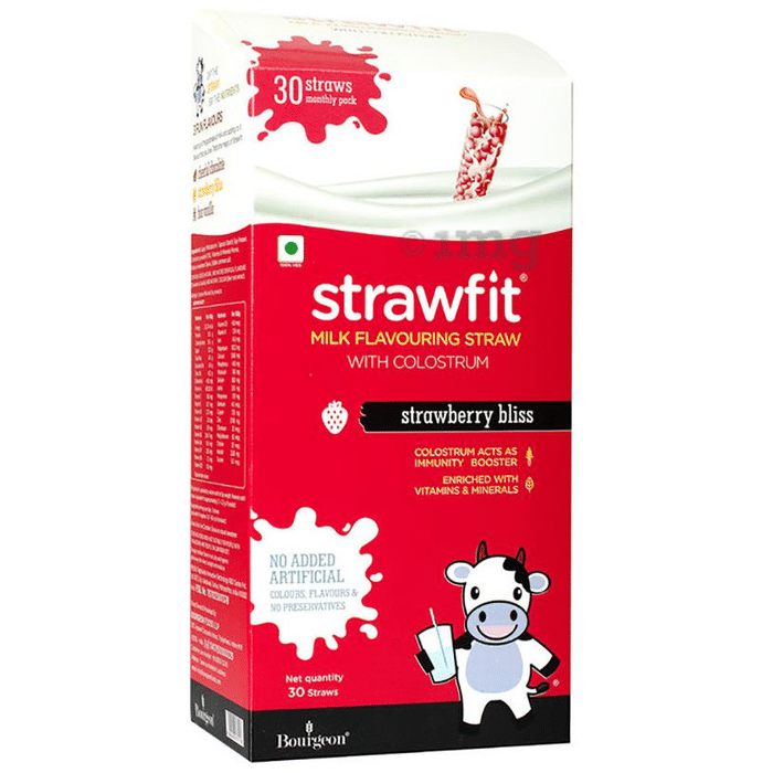 Strawfit Milk Flavouring Straw with Colostrum Strawberry Bliss