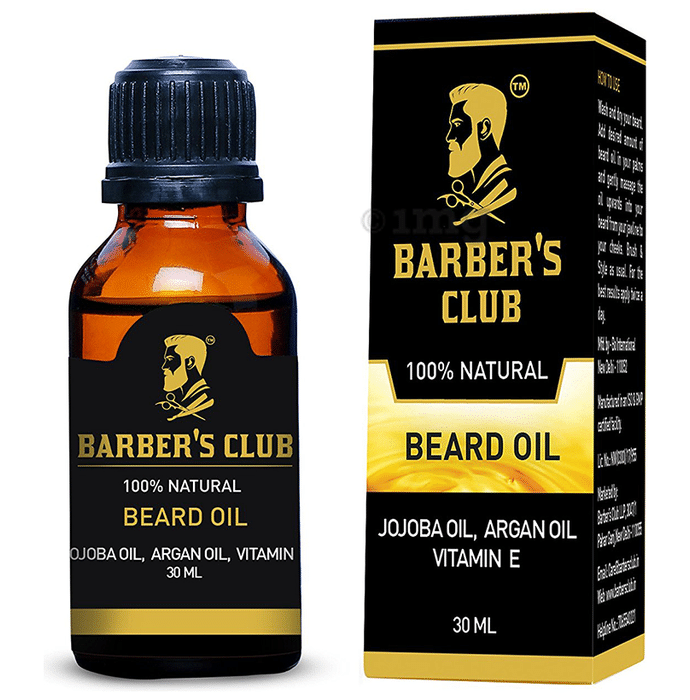 Barber's Club 100% Beard Oil with Jojobo Oil, Argan Oil & Vitamin E