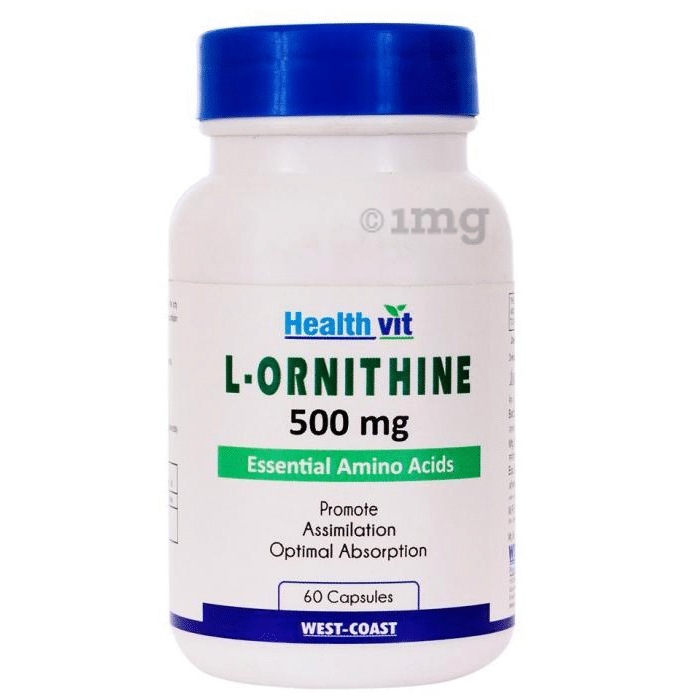HealthVit L- Ornithine 500mg | For Assimilation & Optimal Absorption | Capsule
