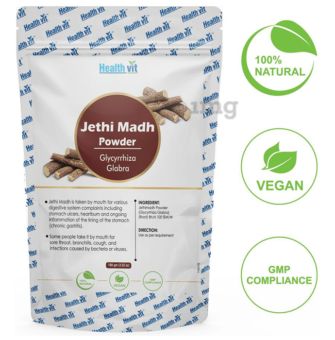 HealthVit Natural Jethi Madha Powder (Glycyrrhiza Glabra) Powder