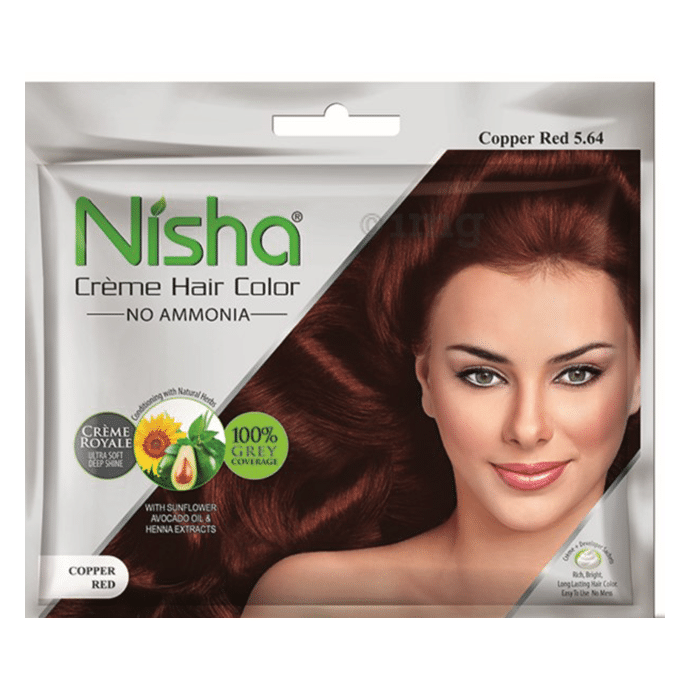 Nisha Creme Hair Color Copper Red: Buy packet of 40 gm Cream at best price  in India | 1mg