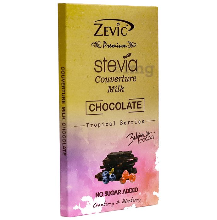 Zevic Milk Couverture Chocolate with Stevia- Cranberry & Blueberry