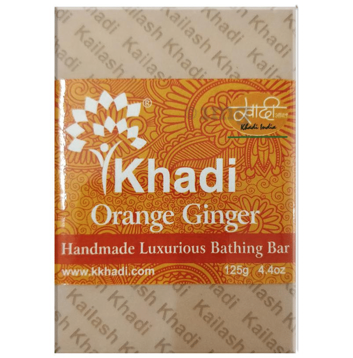 Khadi India Orange Ginger Handmade Luxurious Bathing Bar