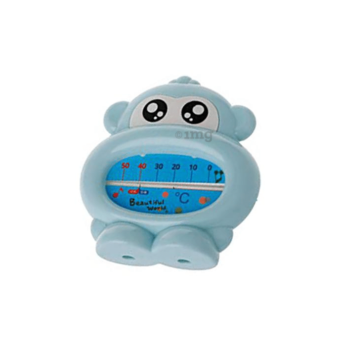 Safe-O-Kid Monkey Shaped Sensitive Bath Tub Thermometer or Room Thermometer Blue