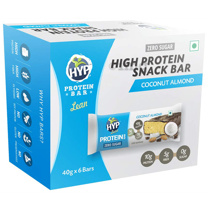 HYP Zero Sugar High Protein Snack Bar (40gm Each) Coconut Almond