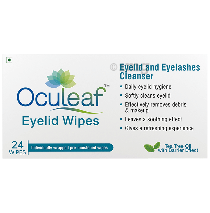 Oculeaf Eyelid Wipes with Tea Tree Oil | For Eyelid & Eyelashes Cleansing