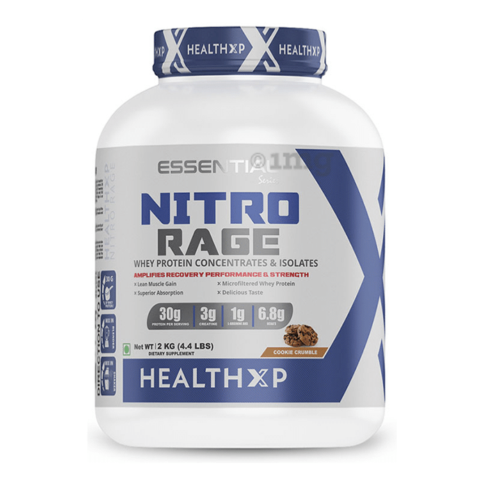 HealthXP Nitro Rage Whey Protein Concentrates & Isolates Powder Cookie Crumble