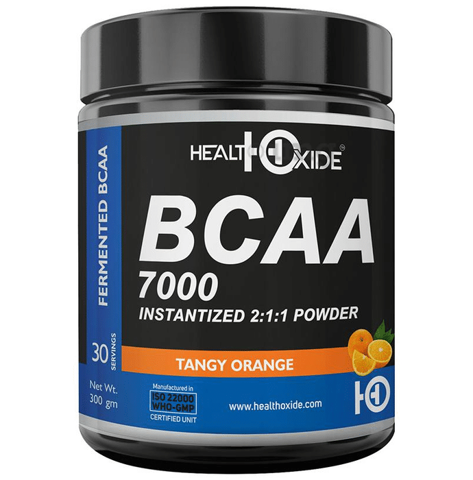 HealthOxide BCAA 7000 Instantized 2:1:1 Powder Tangy Orange